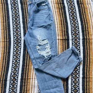 SHEIN Light Blue Distressed Jeans